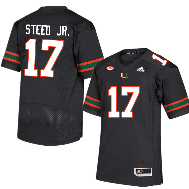 Men #17 Waynmon Steed Jr. Miami Hurricanes College Football Jerseys Sale-Black - Click Image to Close